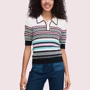 NWT - Kate Spade texture mix polo sweater